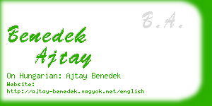 benedek ajtay business card